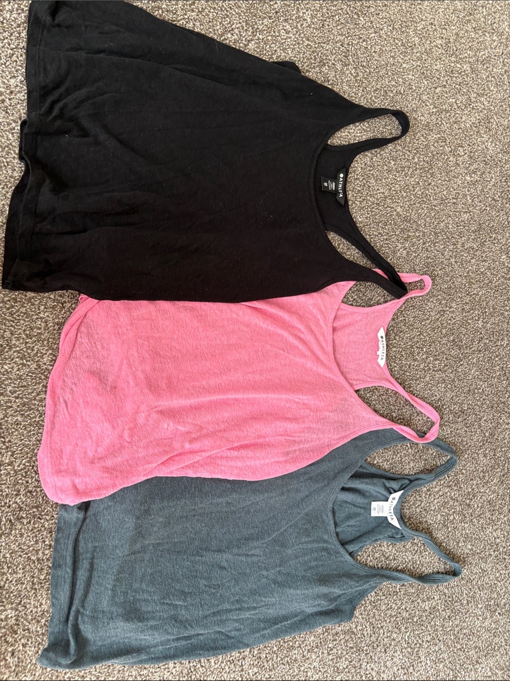 Athleta Mixed Pack: Women's Racerback Tank Tops in Black, Pink & Heather Gray